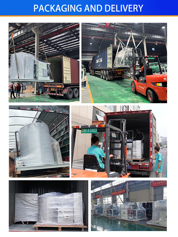 icemadal flake ice machine packaging delivery export.jpg تعبئة وتسليم معدات تصنيع رقائق الثلج الصناعية من Icemadal، وتحميل آلات صنع الثلج في حاويات الشحن