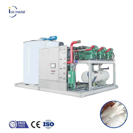 Icemedal Industrial 15 Tons يوميًا آلة الثلج Flake مع ضاغط العلامة التجارية