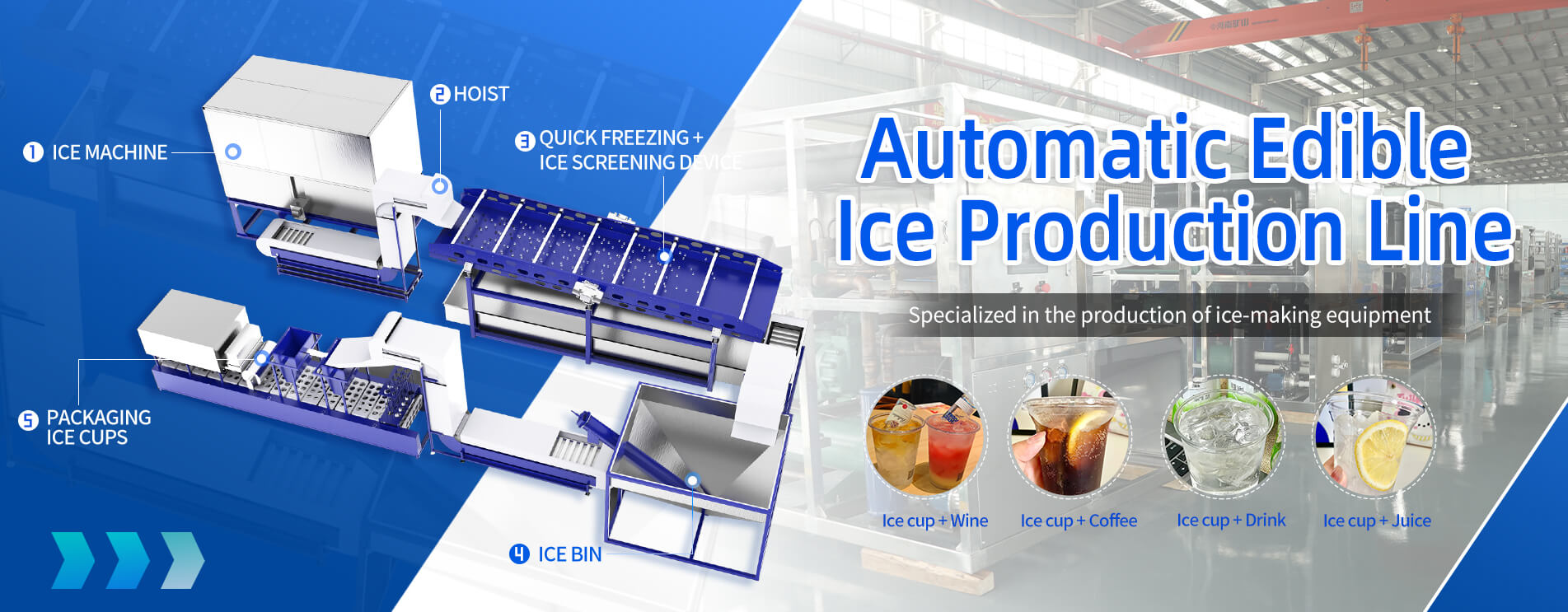 automatic edible ice production line