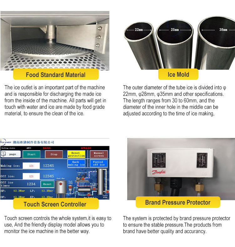 تفاصيل أجزاء آلة تصنيع أنابيب الثلج