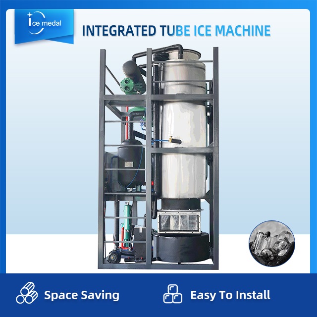 ماكينة صنع الثلج الأسطواني المتكاملة من Icemedal بقدرة 15 طن يوميًا بسعر المصنع
