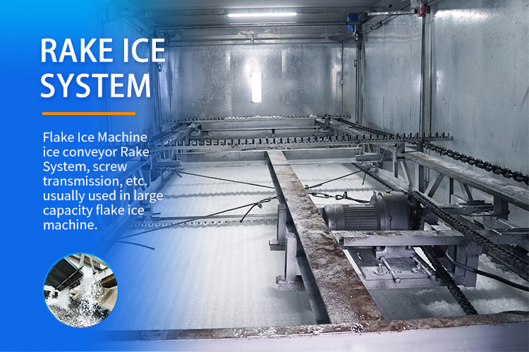 ice-flake-machine-rake-ice-system-storage-bin.jpg نظام مشط الثلج لآلة صنع شرائح الثلج ذات السعة الكبيرة، نظام مشط ناقل الثلج الأوتوماتيكي لصندوق تخزين الثلج الصناعي
